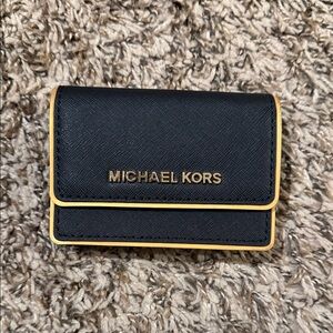 Michael Kors Black and Gold Card Wallet